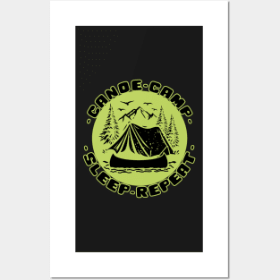 Canoe camp sleep repeat Posters and Art